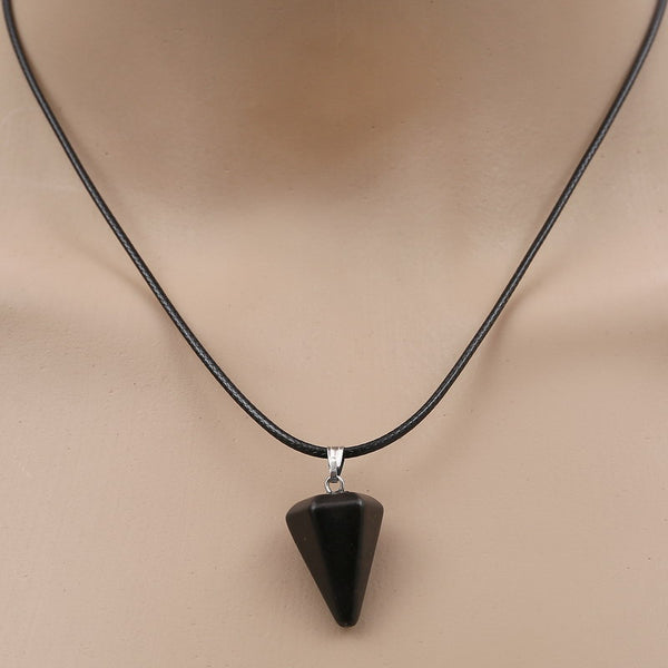 Natural Healing Stone And Crystal Pendant Necklace